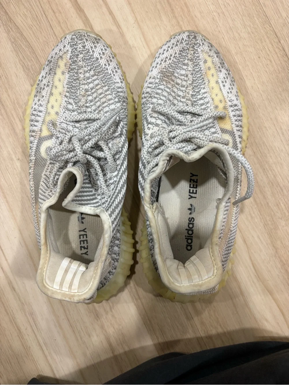 adidas Men's Knit Sneakers in Cream and Pale Yellow